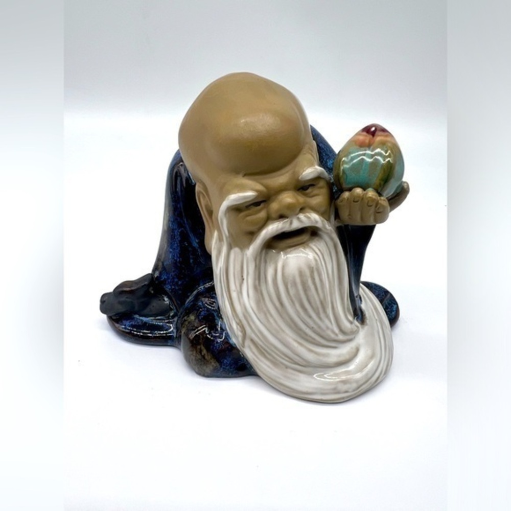 Shiwan Mudman Chinese Shou Xing God of Longevity statue